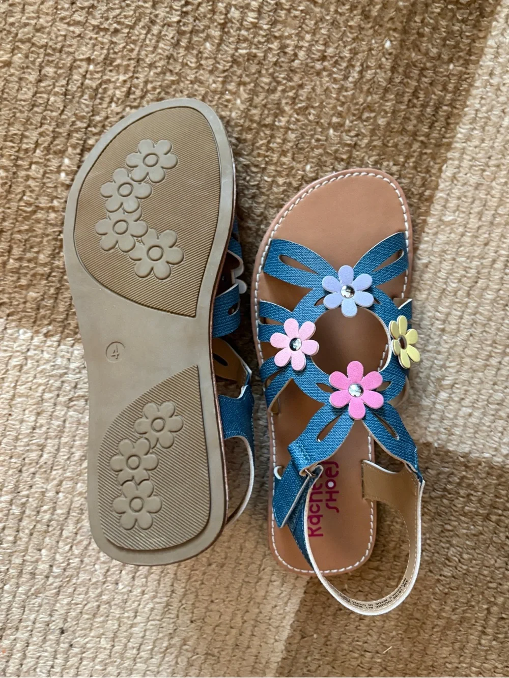 Rachel Shoes Floral Sandals, 4, NWOT